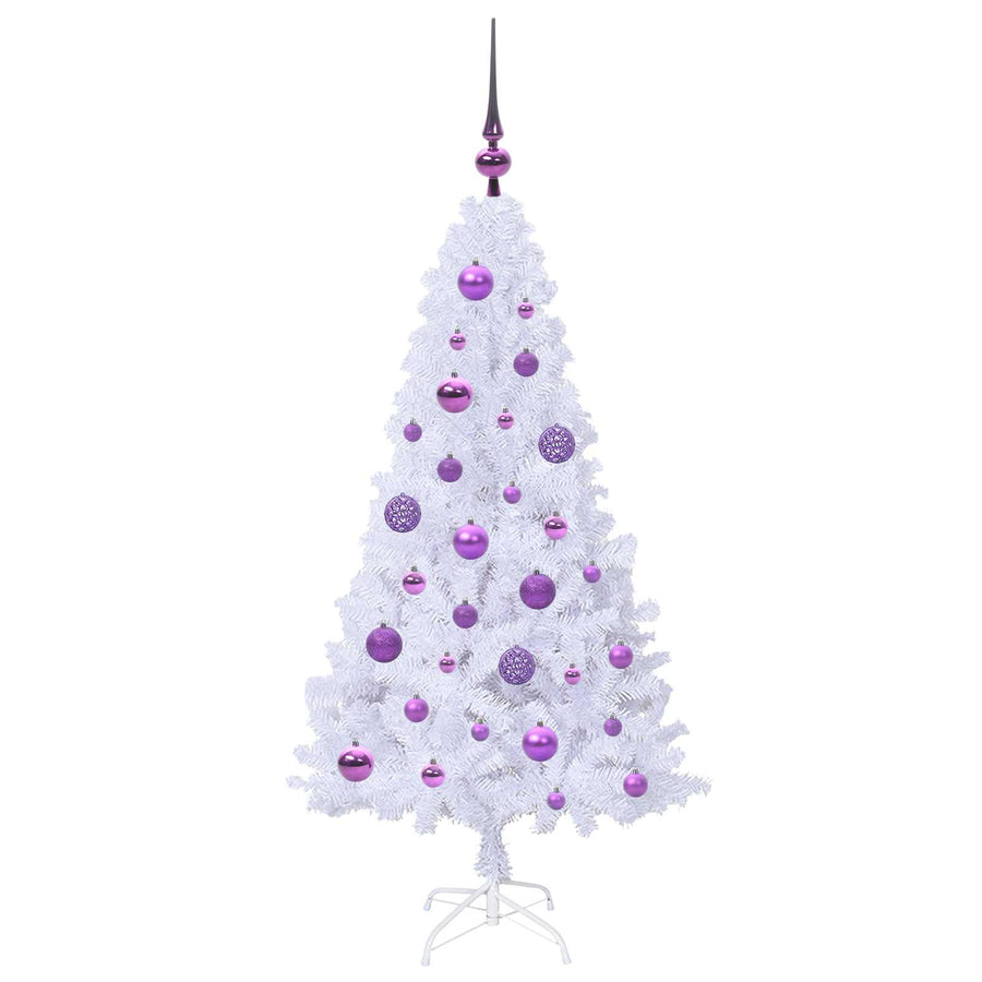 Kunstkerstboom met 150 LED Wit 120 cm PVC en staal
