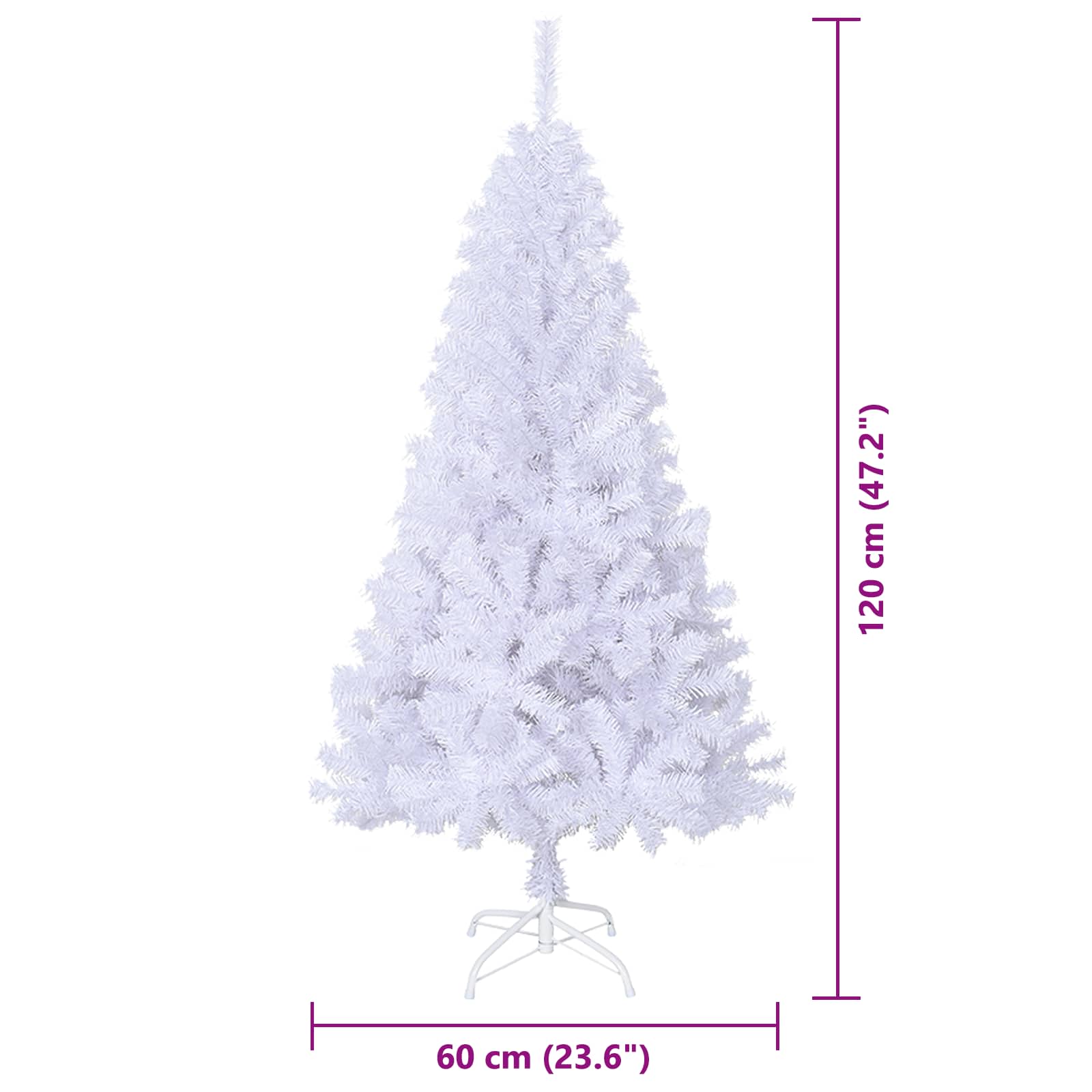 Kunstkerstboom met 150 LED Wit 120 cm PVC en staal