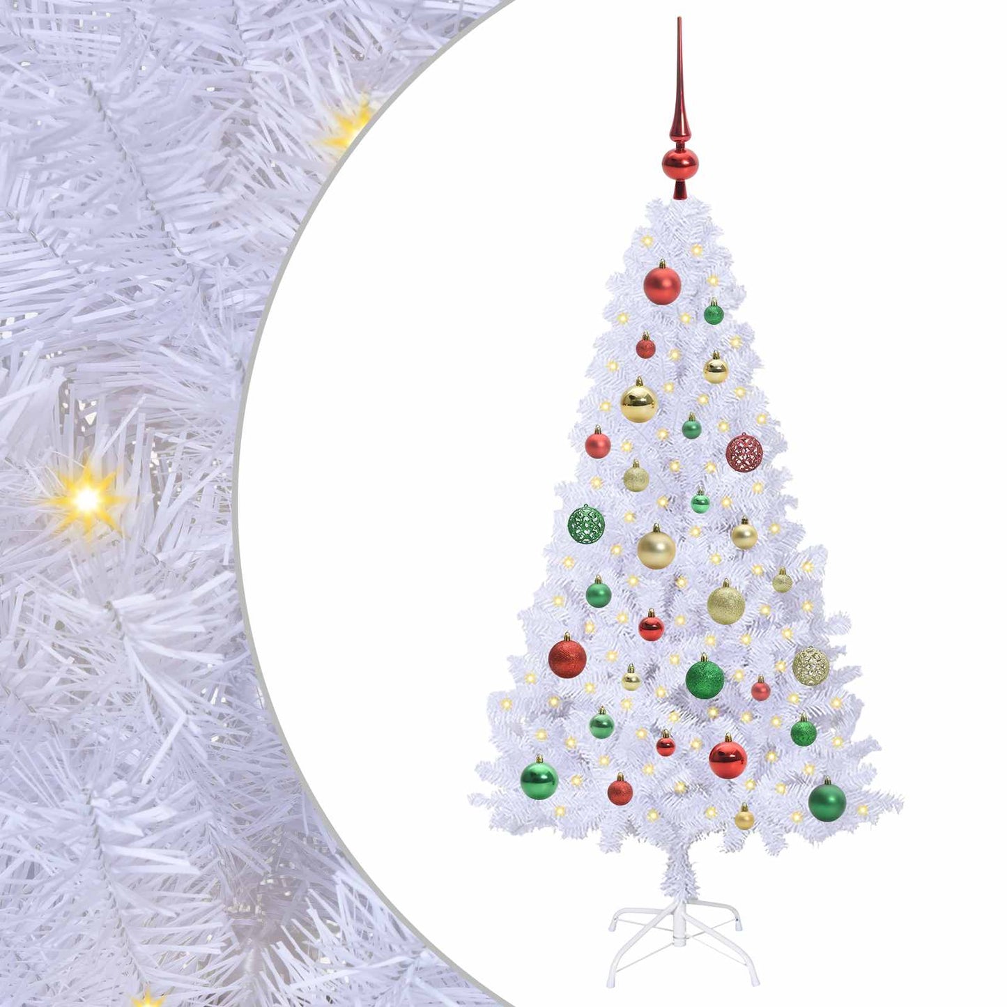 Kunstkerstboom met 150 LED Wit 120 cm PVC en staal