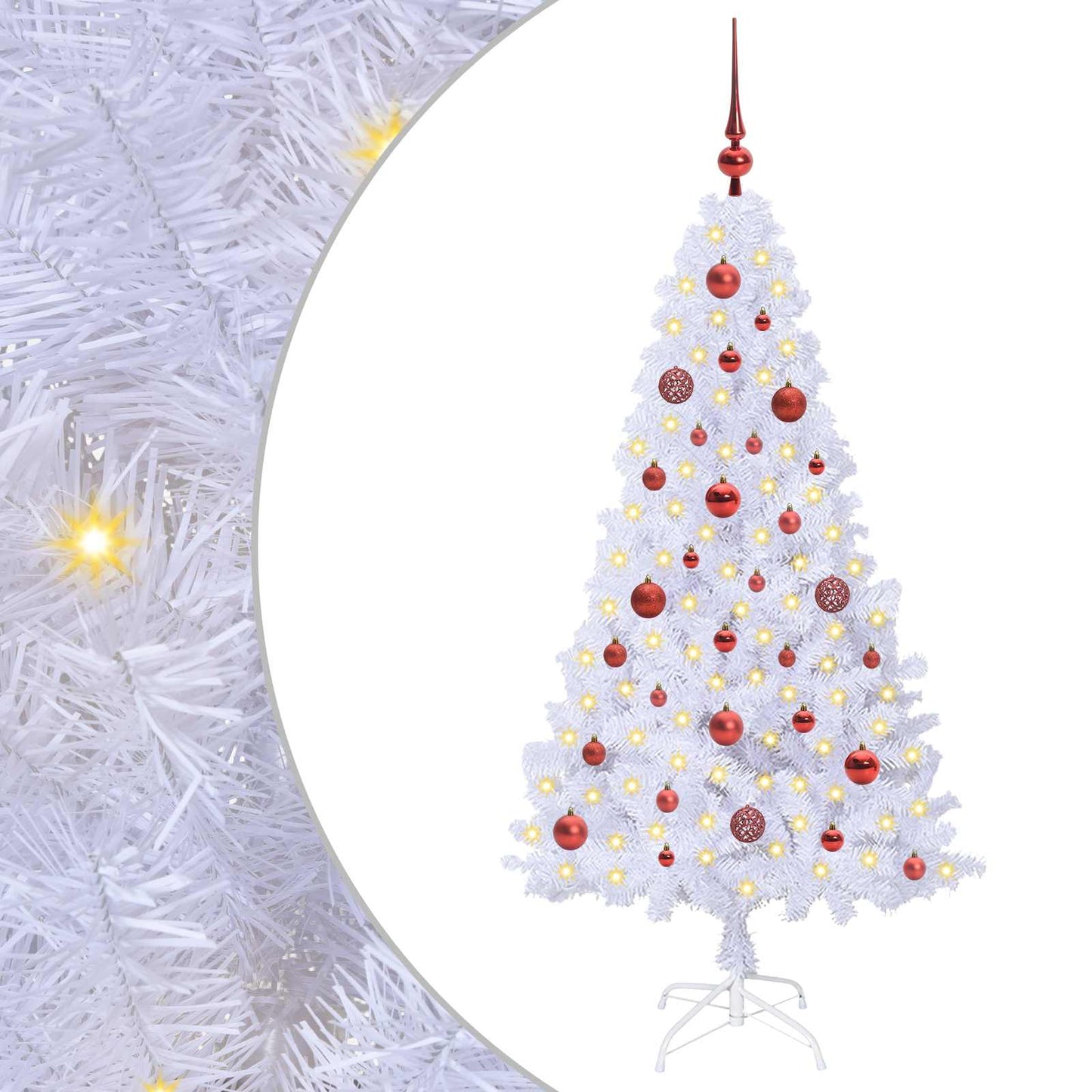 Kunstkerstboom met 150 LED Wit 150 cm PVC en staal