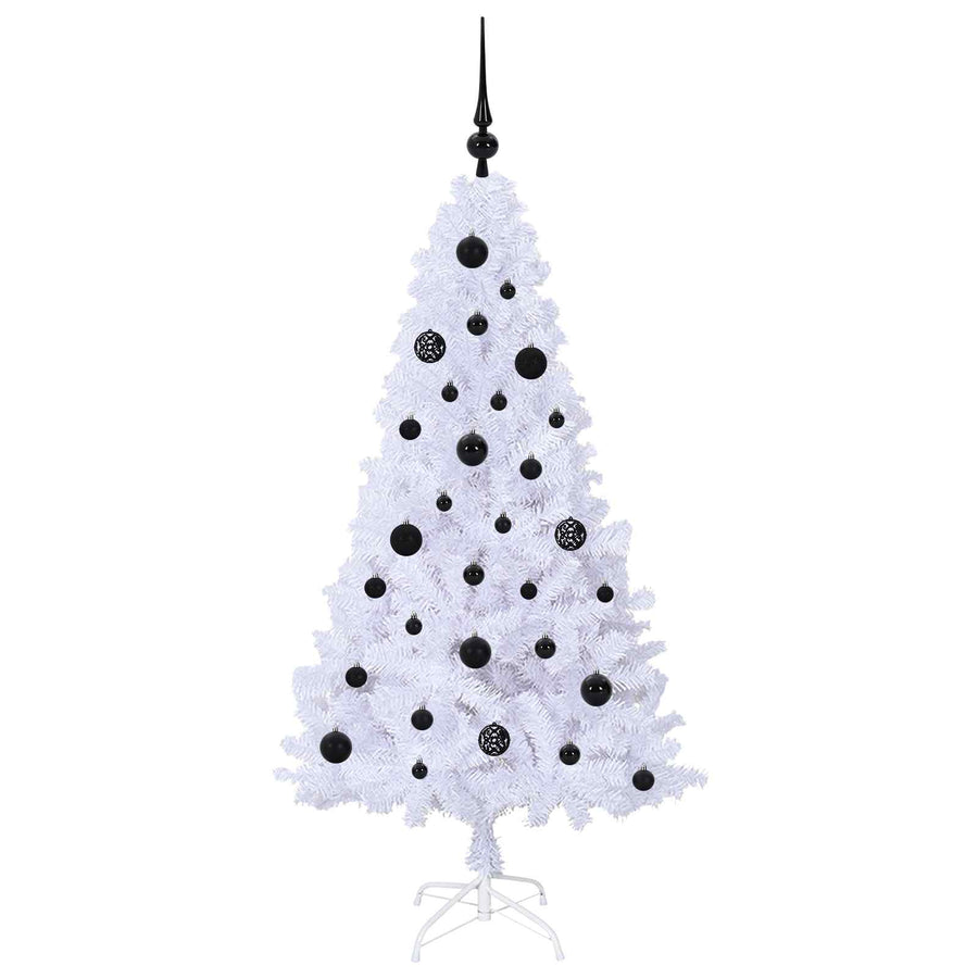 Kunstkerstboom met 150 LED Wit 150 cm PVC en staal