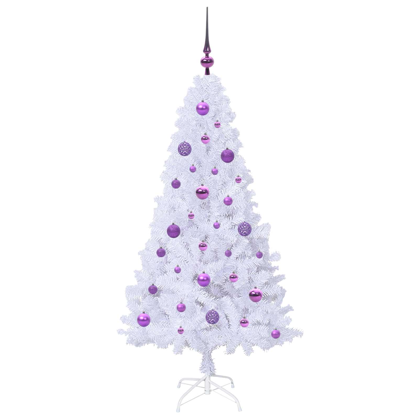 Kunstkerstboom met 150 LED Wit 150 cm PVC en staal