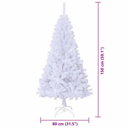 Kunstkerstboom met 150 LED Wit 150 cm PVC en staal