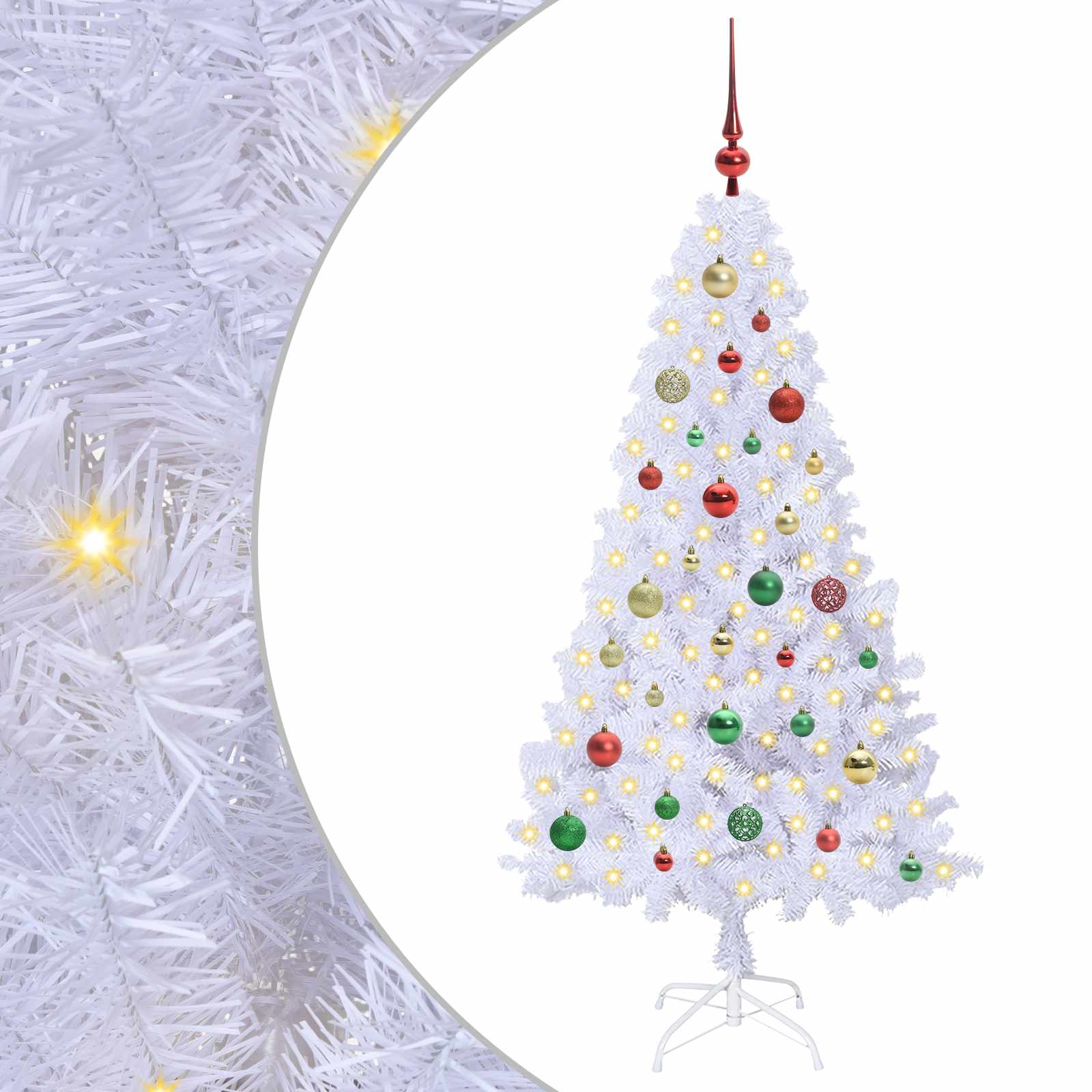 Kunstkerstboom met 150 LED Wit 150 cm PVC en staal