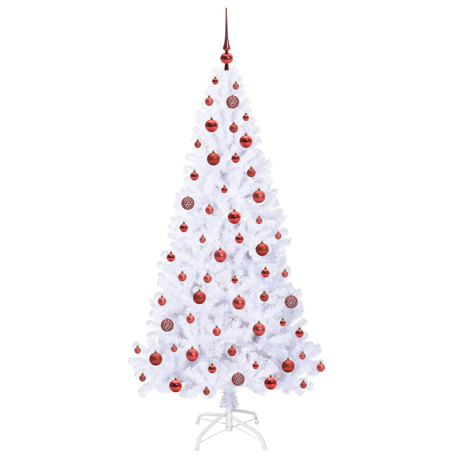 Kunstkerstboom met 300 LED Wit 180 cm PVC en staal