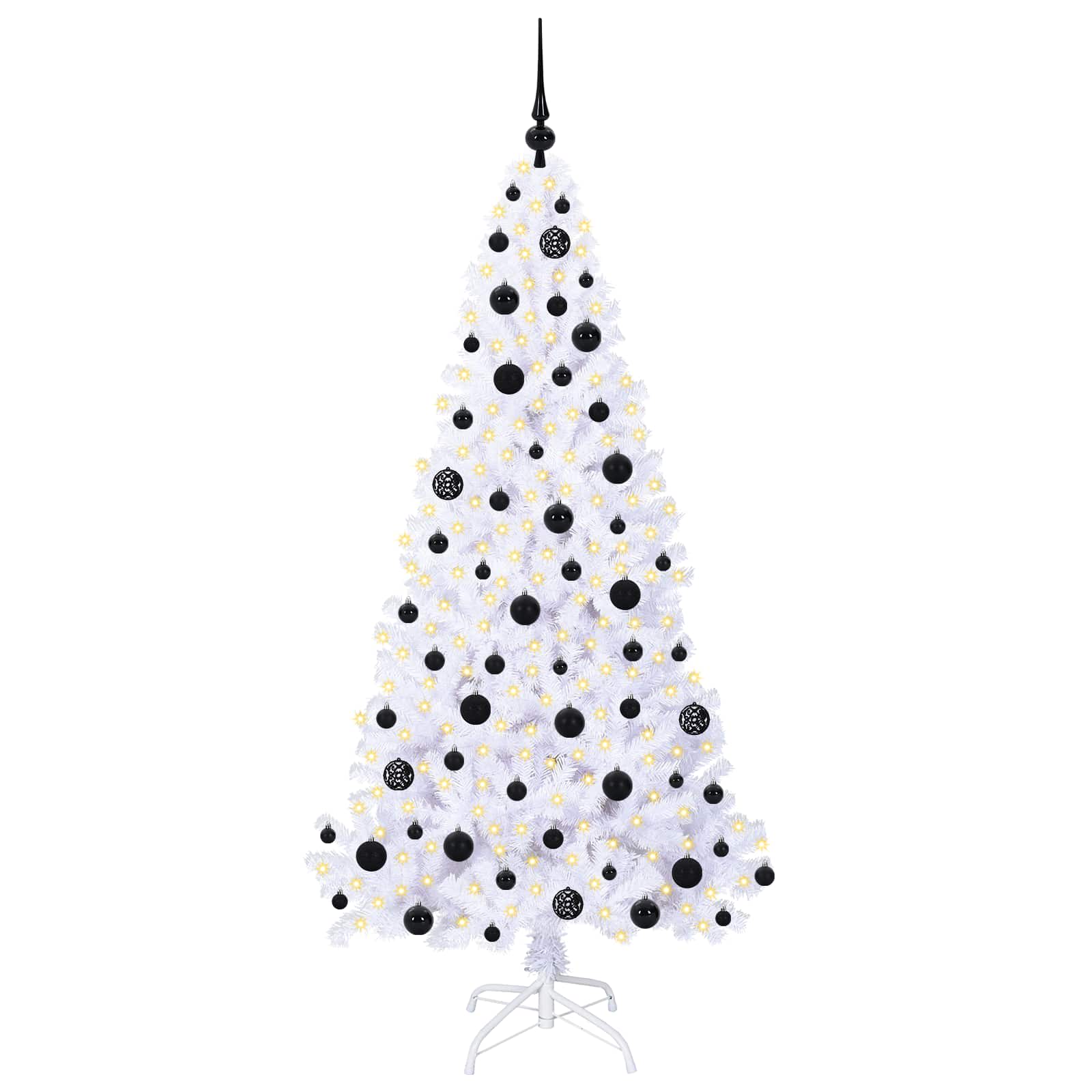 Kunstkerstboom met 300 LED Wit 180 cm PVC en staal