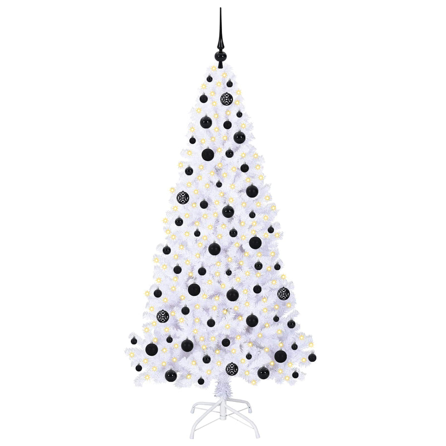Kunstkerstboom met 300 LED Wit 180 cm PVC en staal
