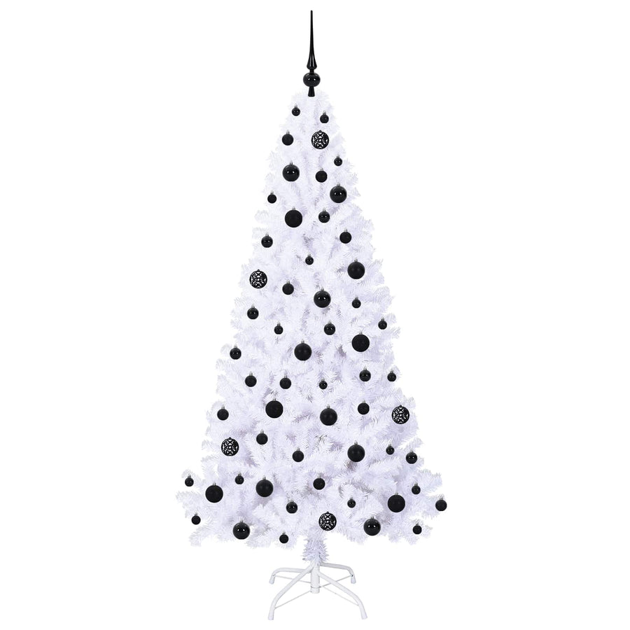 Kunstkerstboom met 300 LED Wit 180 cm PVC en staal