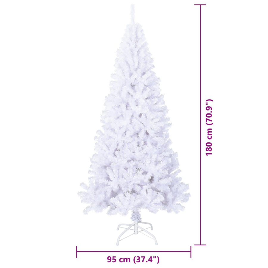 Kunstkerstboom met 300 LED Wit 180 cm PVC en staal