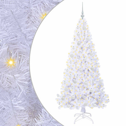 Kunstkerstboom met 300 LED Wit 180 cm PVC en staal