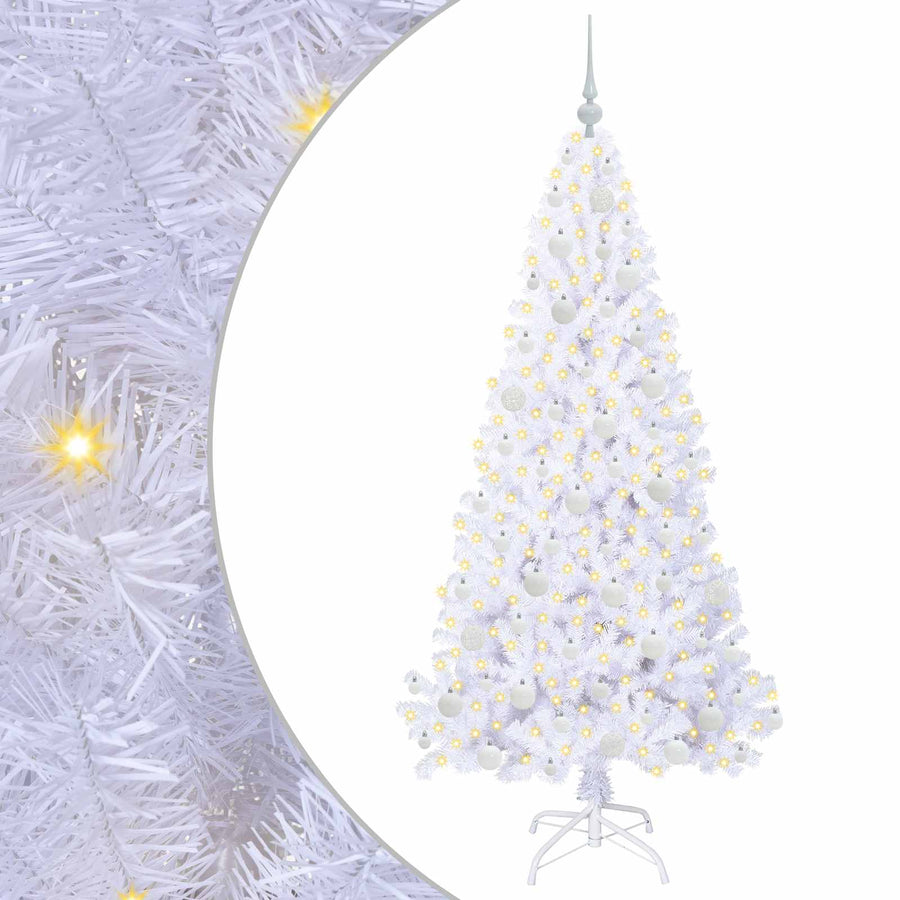 Kunstkerstboom met 300 LED Wit 180 cm PVC en staal