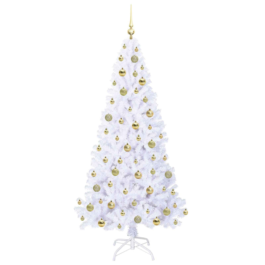 Kunstkerstboom met 300 LED Wit 180 cm PVC en staal