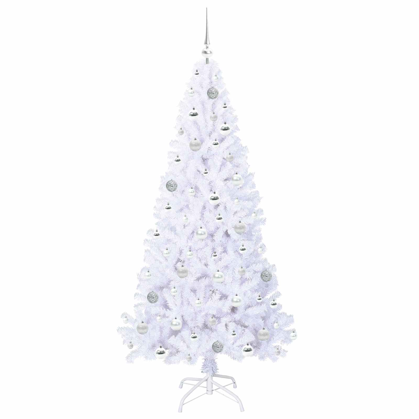 Kunstkerstboom met 300 LED Wit 180 cm PVC en staal