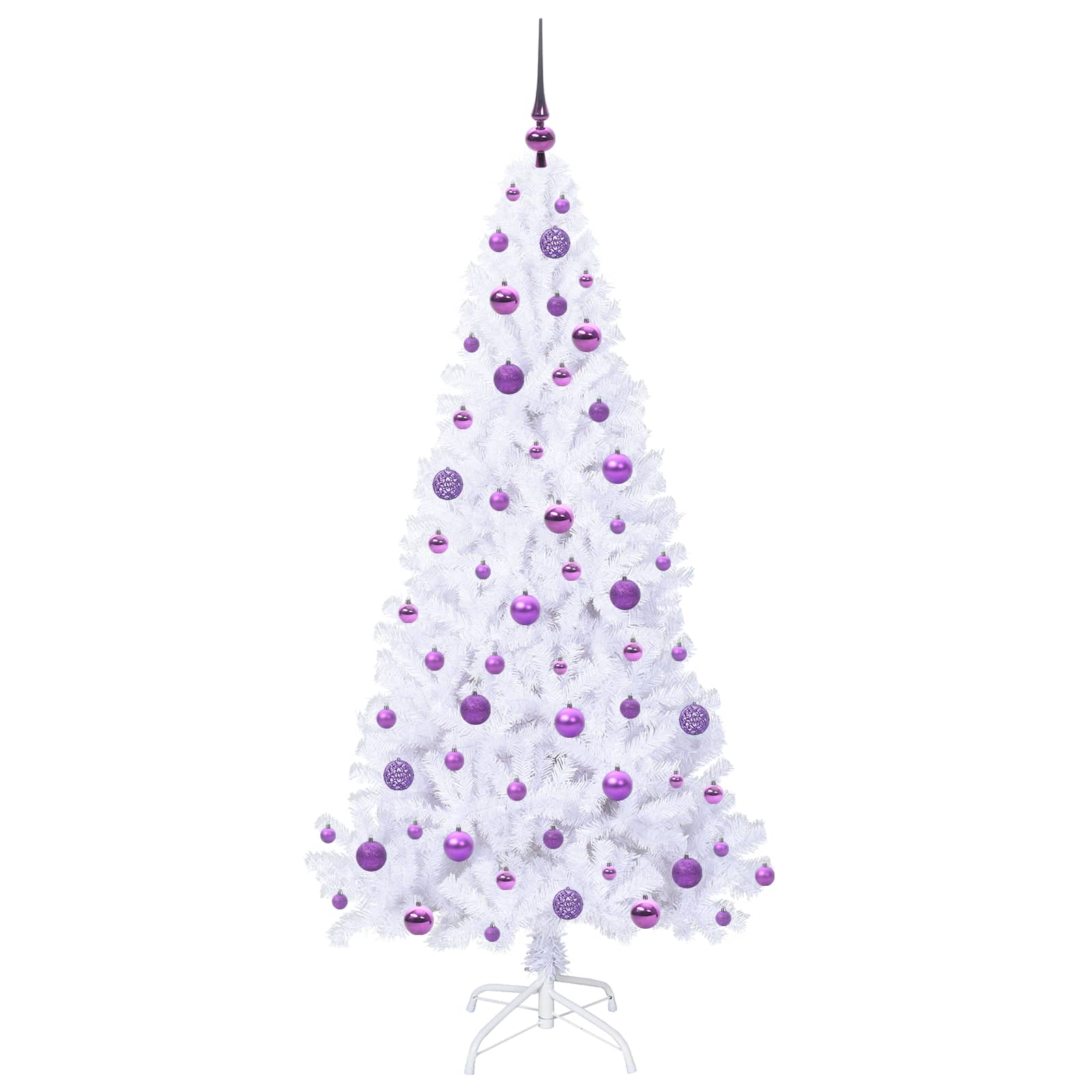 Kunstkerstboom met 300 LED Wit 180 cm PVC en staal