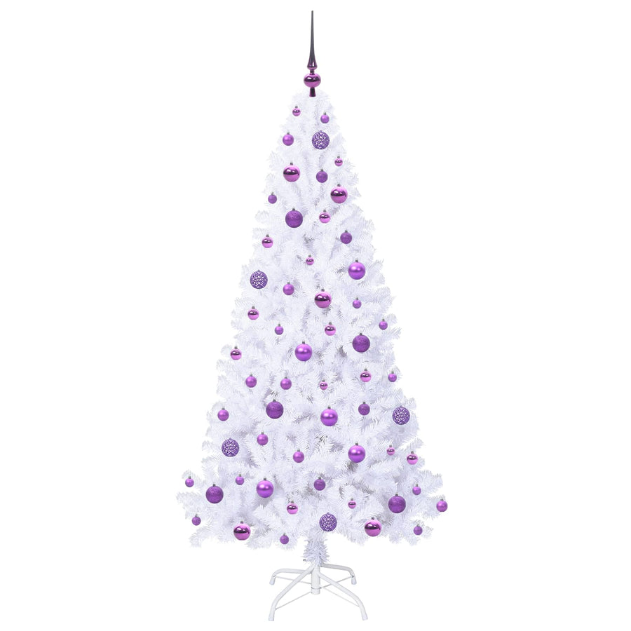 Kunstkerstboom met 300 LED Wit 180 cm PVC en staal