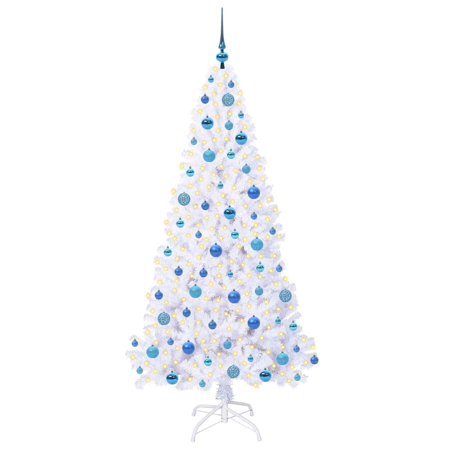 Kunstkerstboom met 300 LED Wit 180 cm PVC en staal
