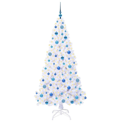 Kunstkerstboom met 300 LED Wit 180 cm PVC en staal