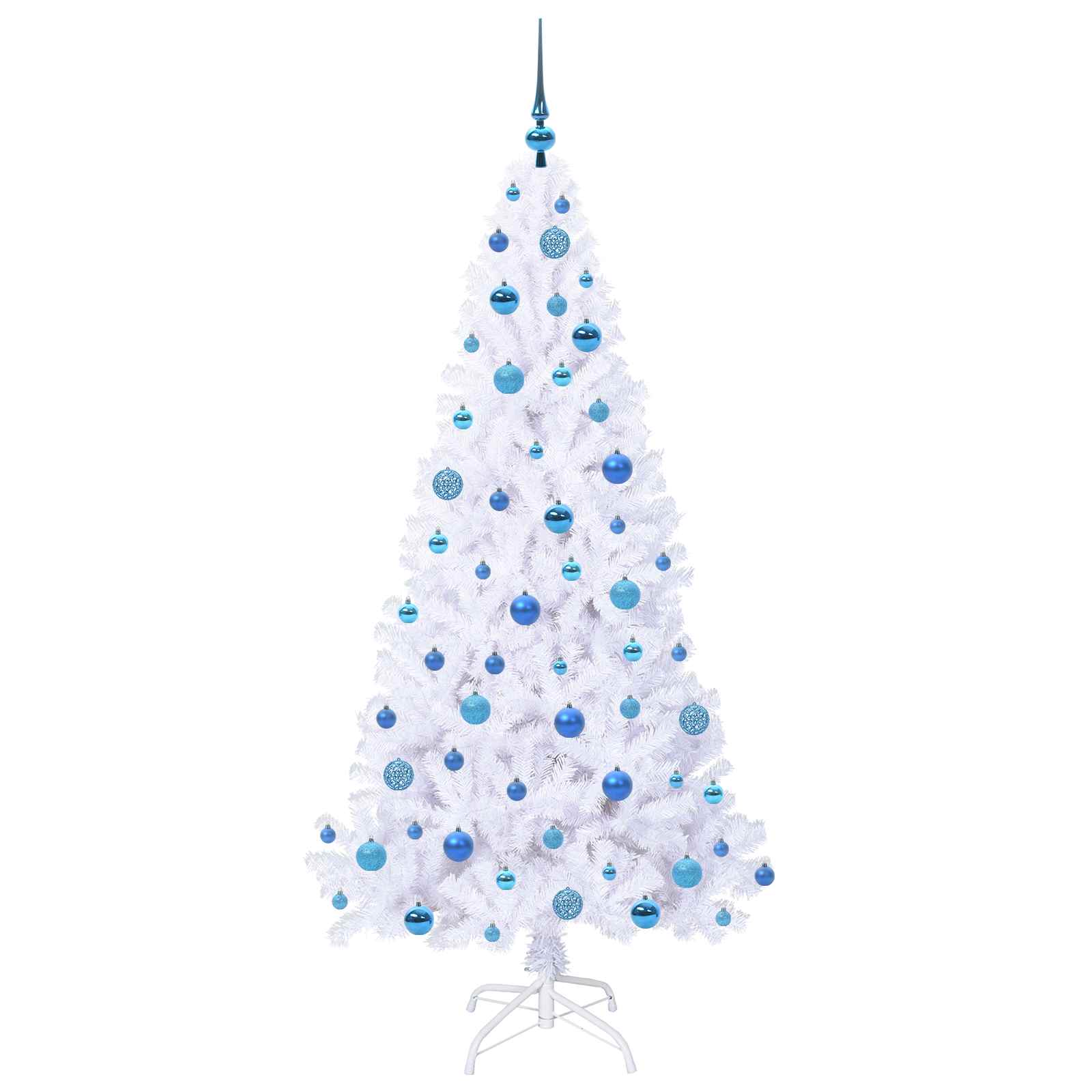Kunstkerstboom met 300 LED Wit 180 cm PVC en staal