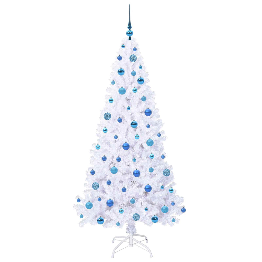 Kunstkerstboom met 300 LED Wit 180 cm PVC en staal