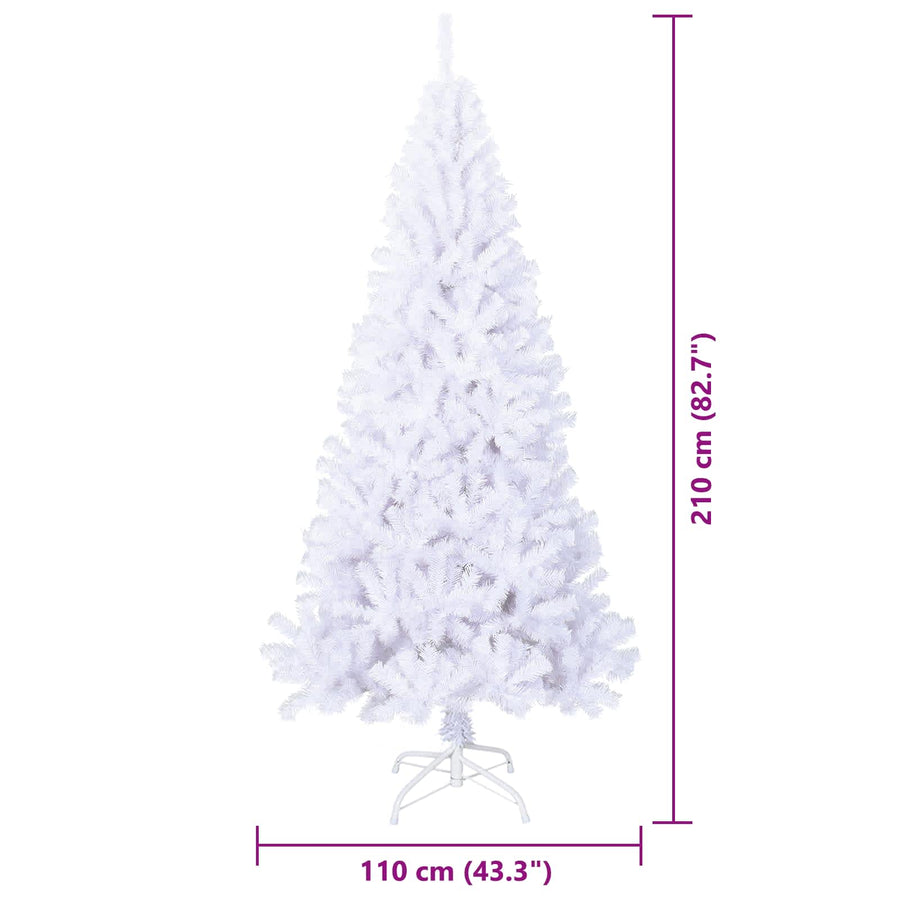 Kunstkerstboom met 300 LED Wit 210 cm PVC en staal