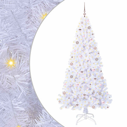 Kunstkerstboom met 300 LED Wit 210 cm PVC en staal