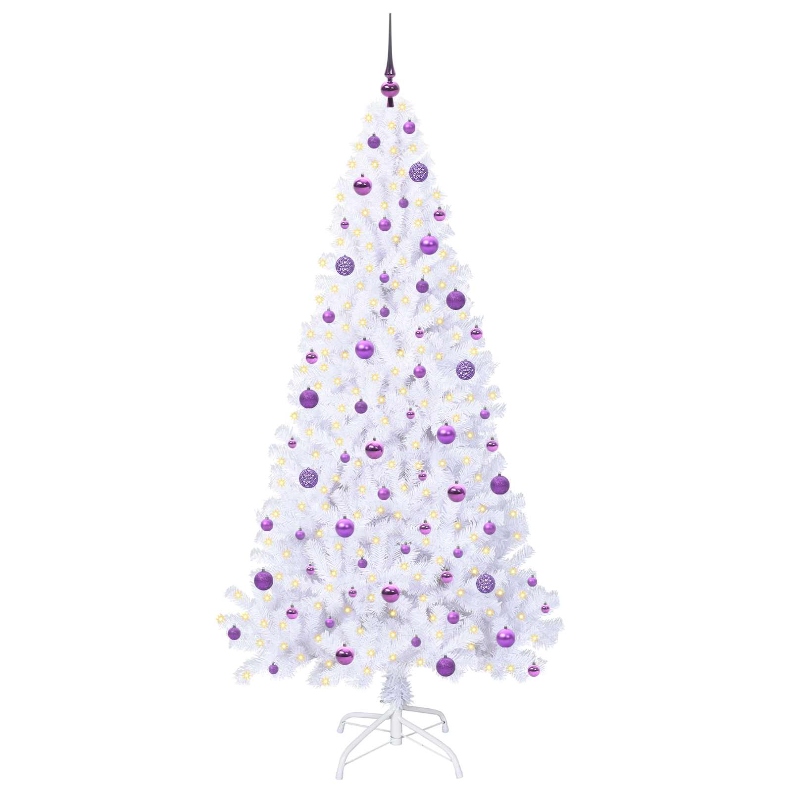 Kunstkerstboom met 300 LED Wit 210 cm PVC en staal