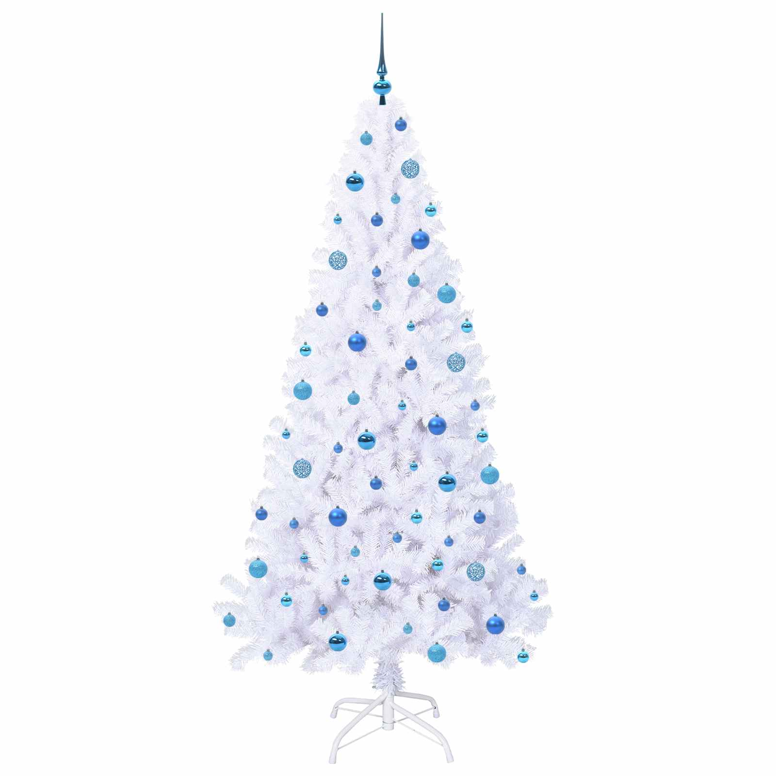 Kunstkerstboom met 300 LED Wit 210 cm PVC en staal