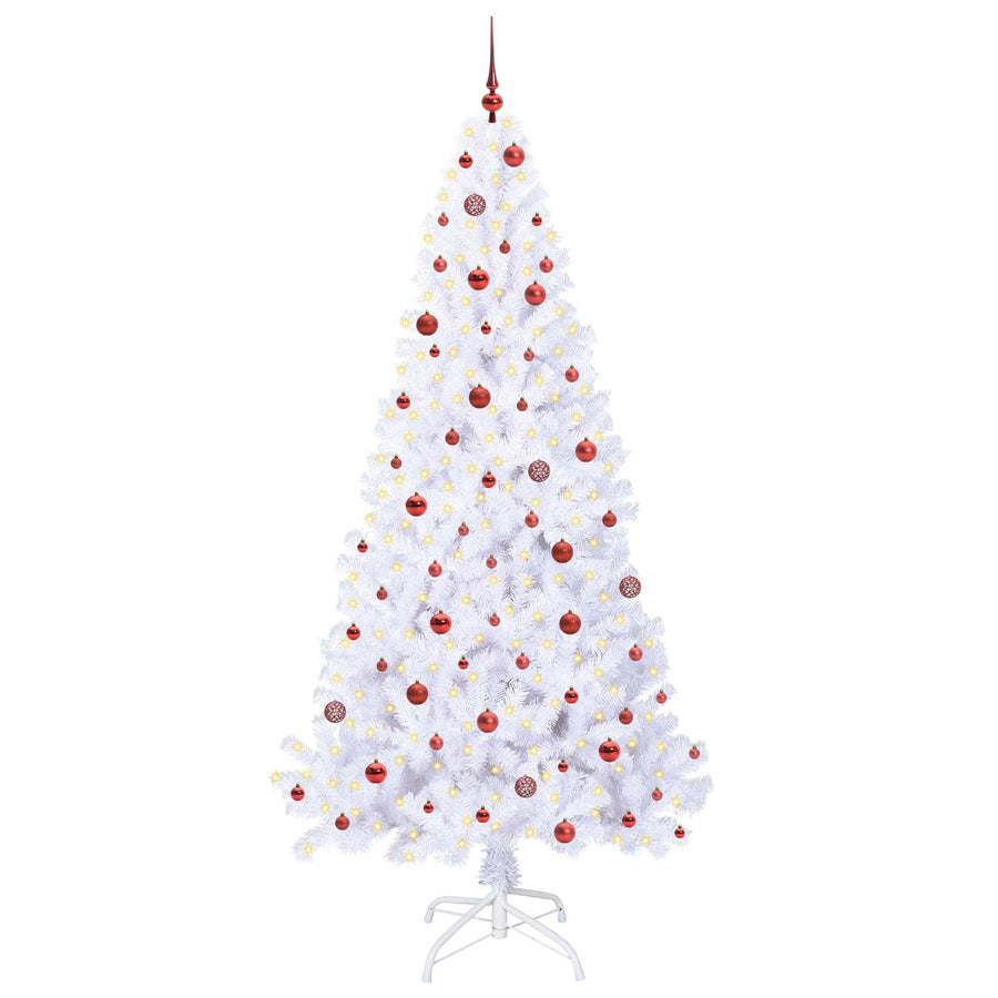 Kunstkerstboom met 300 LED Wit 240 cm PVC en staal