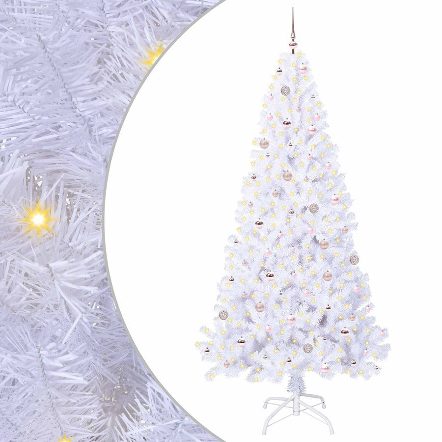Kunstkerstboom met 300 LED Wit 240 cm PVC en staal