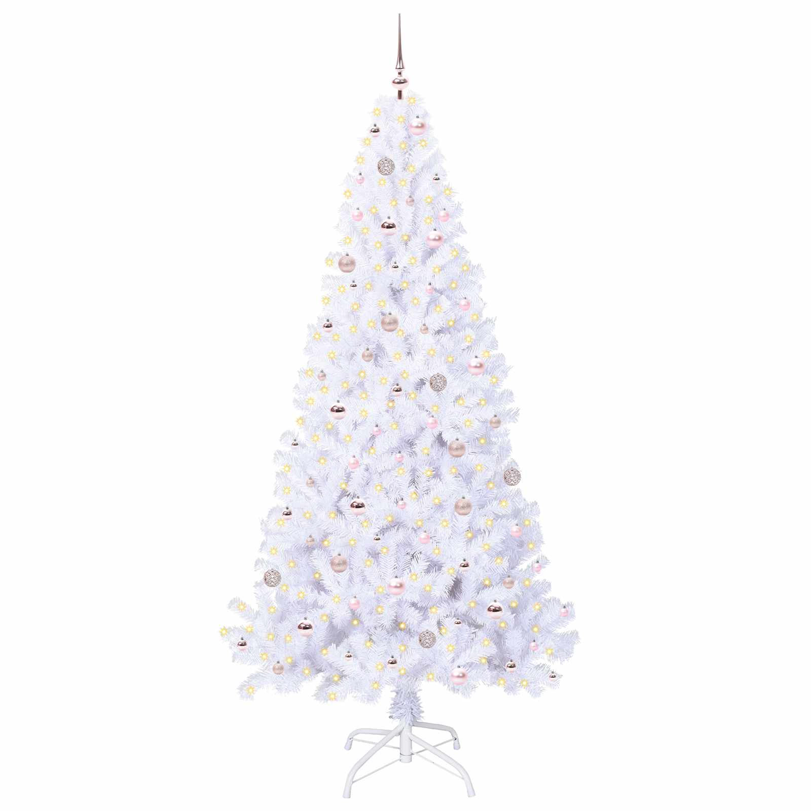 Kunstkerstboom met 300 LED Wit 240 cm PVC en staal