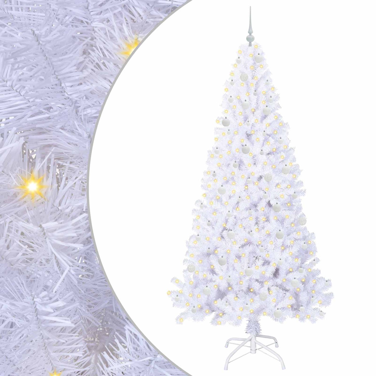 Kunstkerstboom met 300 LED Wit 240 cm PVC en staal
