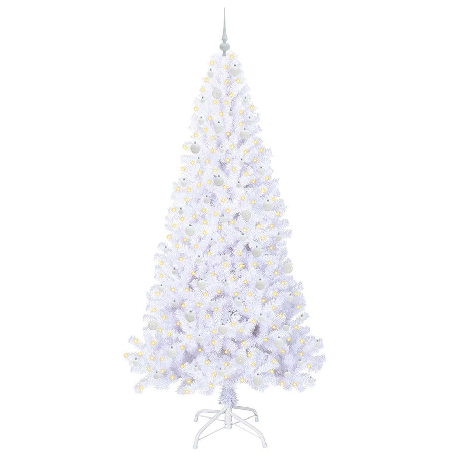 Kunstkerstboom met 300 LED Wit 240 cm PVC en staal