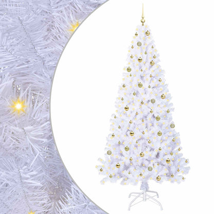 Kunstkerstboom met 300 LED Wit 240 cm PVC en staal