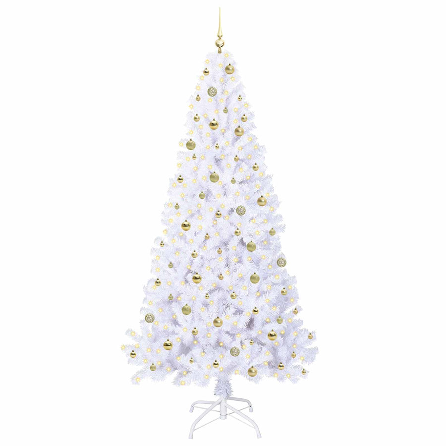 Kunstkerstboom met 300 LED Wit 240 cm PVC en staal