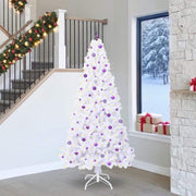 Kunstkerstboom 240 cm wit met 300 paarse LED