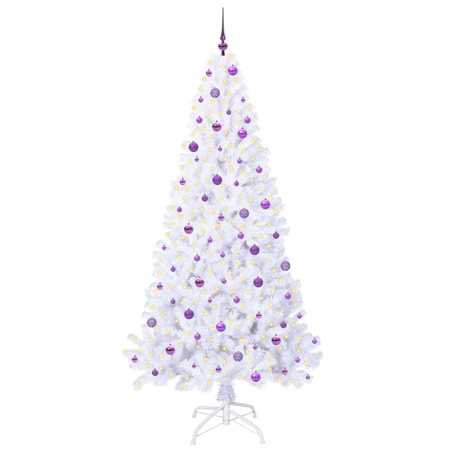 Kunstkerstboom met 300 LED Wit 240 cm PVC en staal