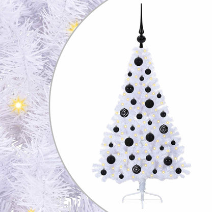 Kunstkerstboom met 150 LED Wit 120 cm PVC en staal