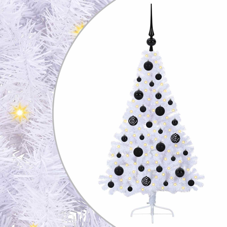 Kunstkerstboom met 150 LED Wit 120 cm PVC en staal