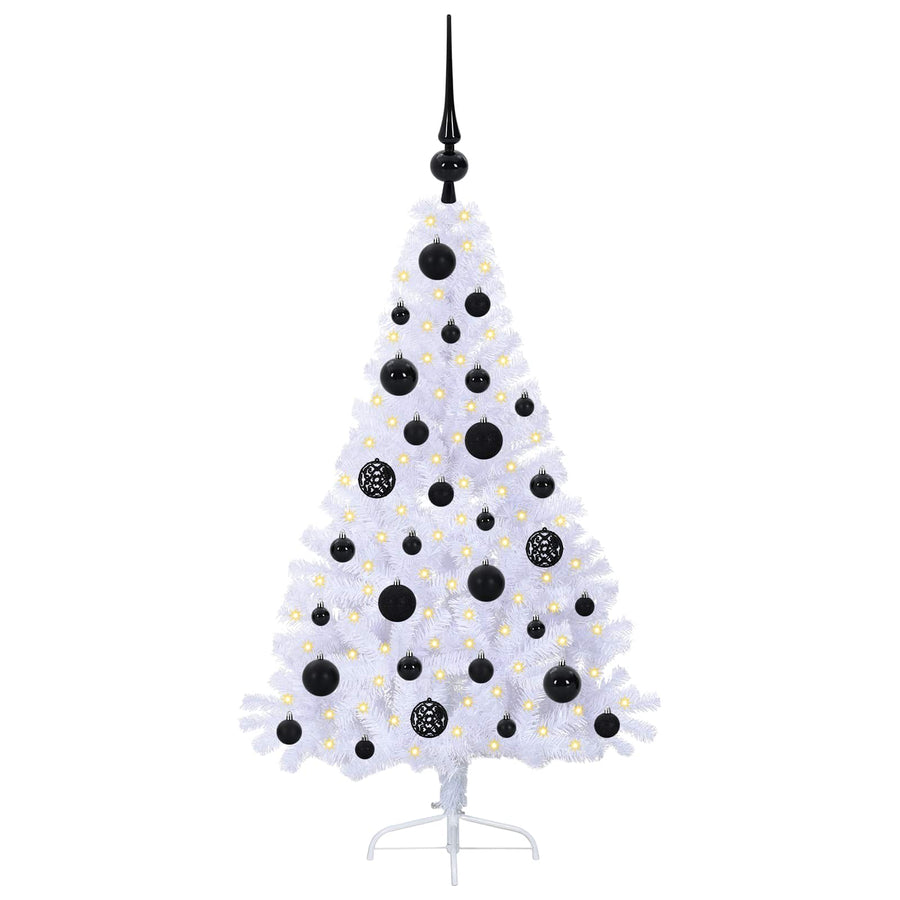 Kunstkerstboom met 150 LED Wit 120 cm PVC en staal