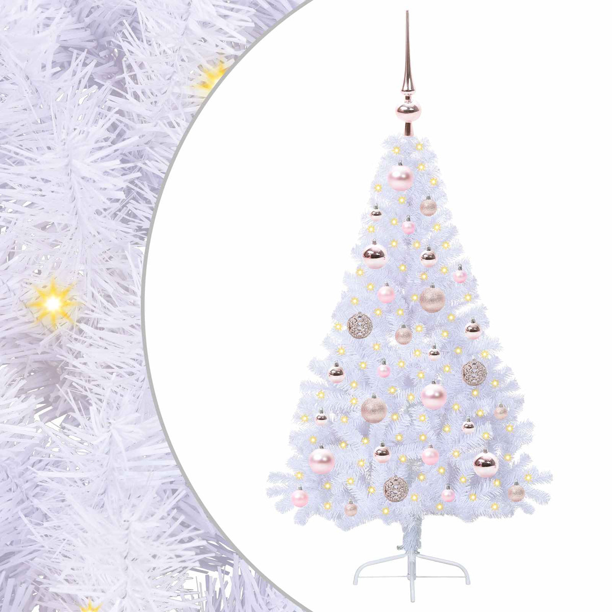 Kunstkerstboom met 150 LED Wit 120 cm PVC en staal