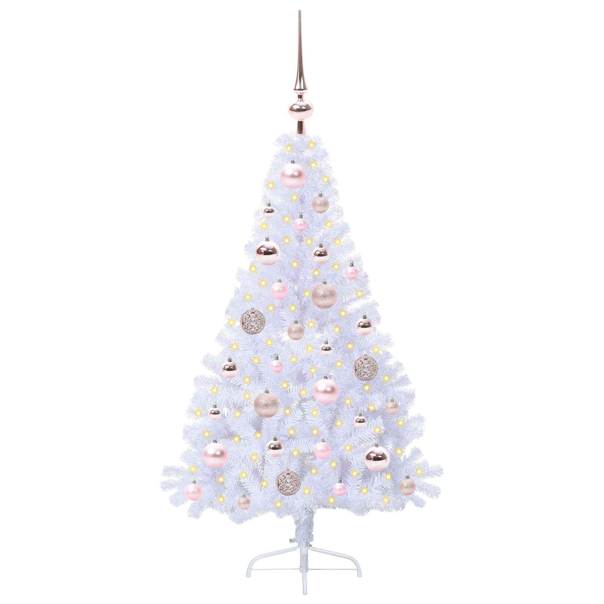 Kunstkerstboom met 150 LED Wit 120 cm PVC en staal