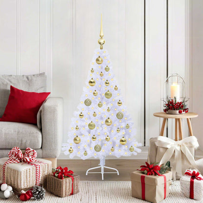 Kunstkerstboom met 150 LED Wit 120 cm PVC en staal