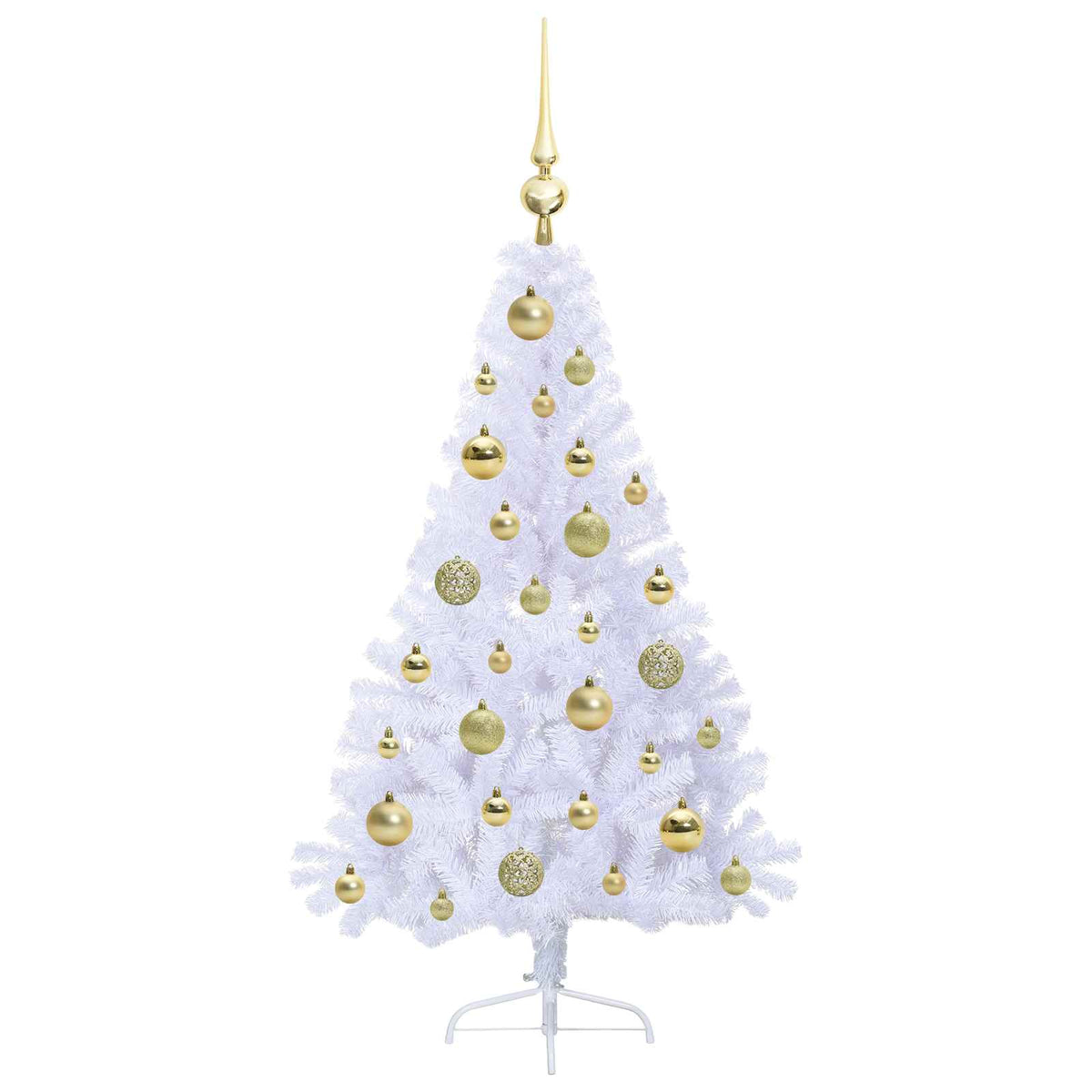 Kunstkerstboom met 150 LED Wit 120 cm PVC en staal