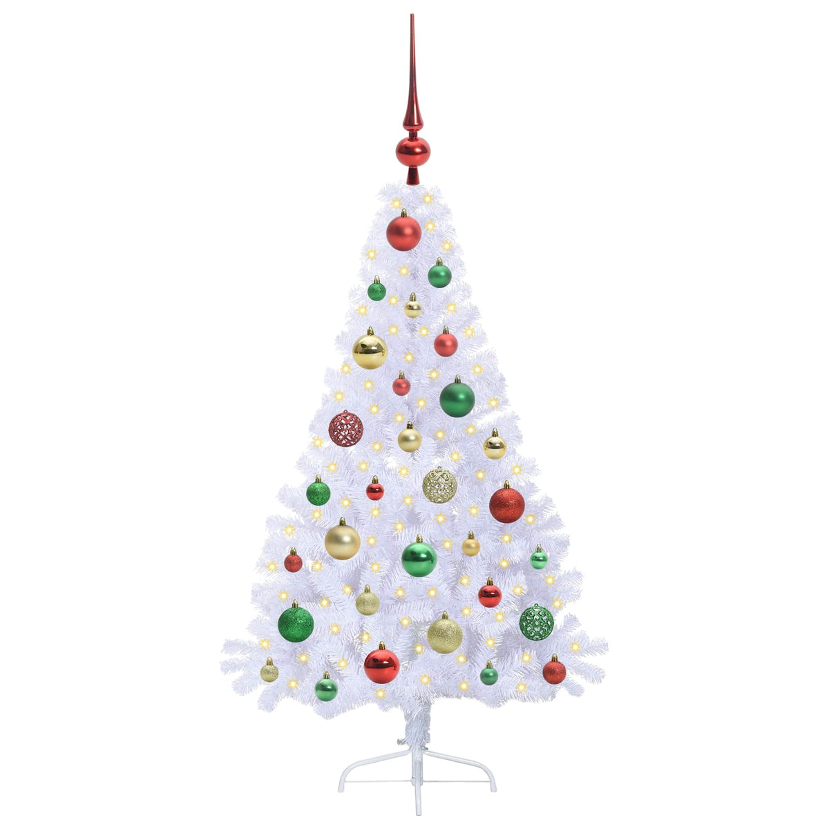 Kunstkerstboom met 150 LED Wit 120 cm PVC en staal