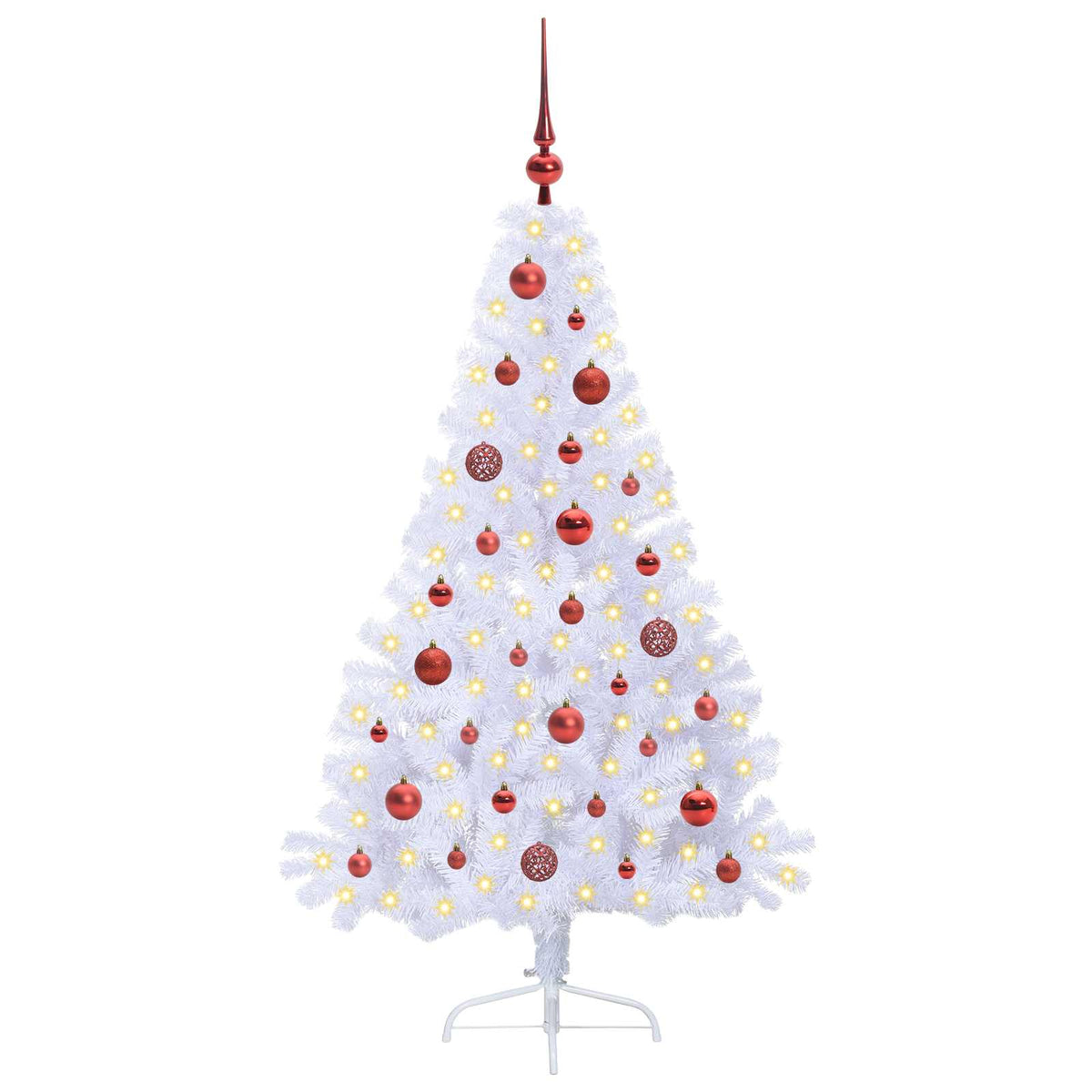 Kunstkerstboom met 150 LED Wit 150 cm PVC en staal