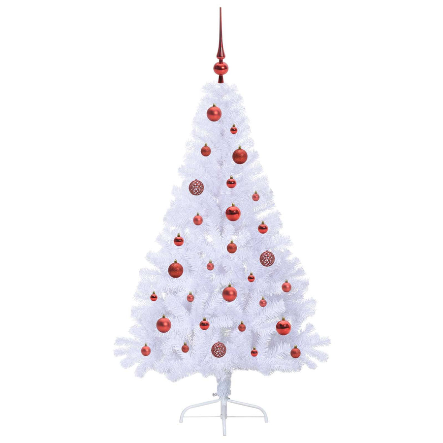 Kunstkerstboom met 150 LED Wit 150 cm PVC en staal
