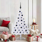 Kunstkerstboom 150 cm wit PVC staal met 150 LED