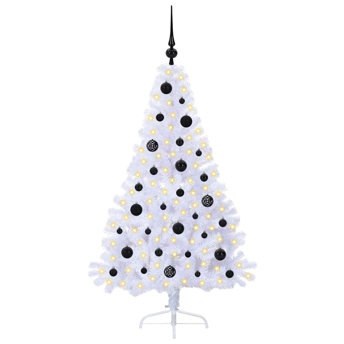 Kunstkerstboom met 150 LED Wit 150 cm PVC en staal