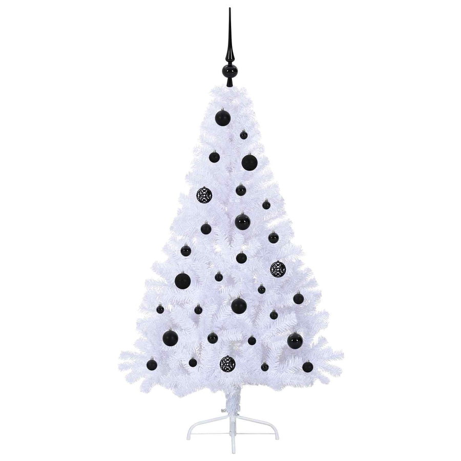 Kunstkerstboom met 150 LED Wit 150 cm PVC en staal