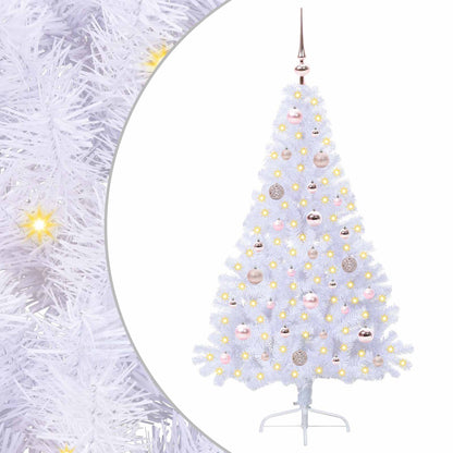 Kunstkerstboom met 150 LED Wit 150 cm PVC en staal